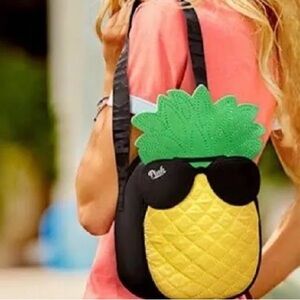 PINK Victoria's Secret Pineapple Crossbody Bag in Black, Yellow & Green